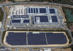 長州産業が自社工場敷地内などに建設する太陽光発電所
