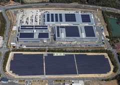 長州産業が自社工場敷地内などに建設する太陽光発電所